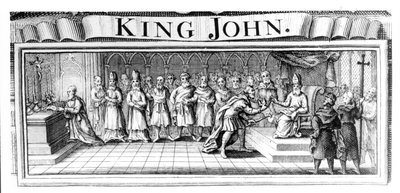 King John Surrenders His Crown to Pandulph Masca, Papal Legate, at Dover in May, 1213 by English School